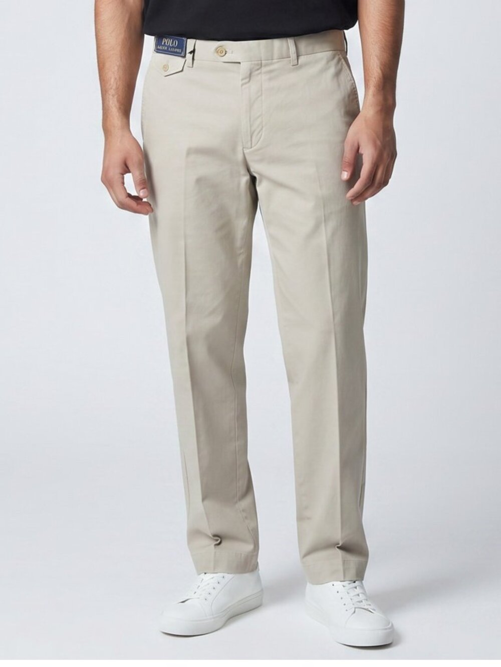 Polo Ralph Lauren Linen Blend Khaki Pants Mens Size 38x32 Flat Front Tan NWT